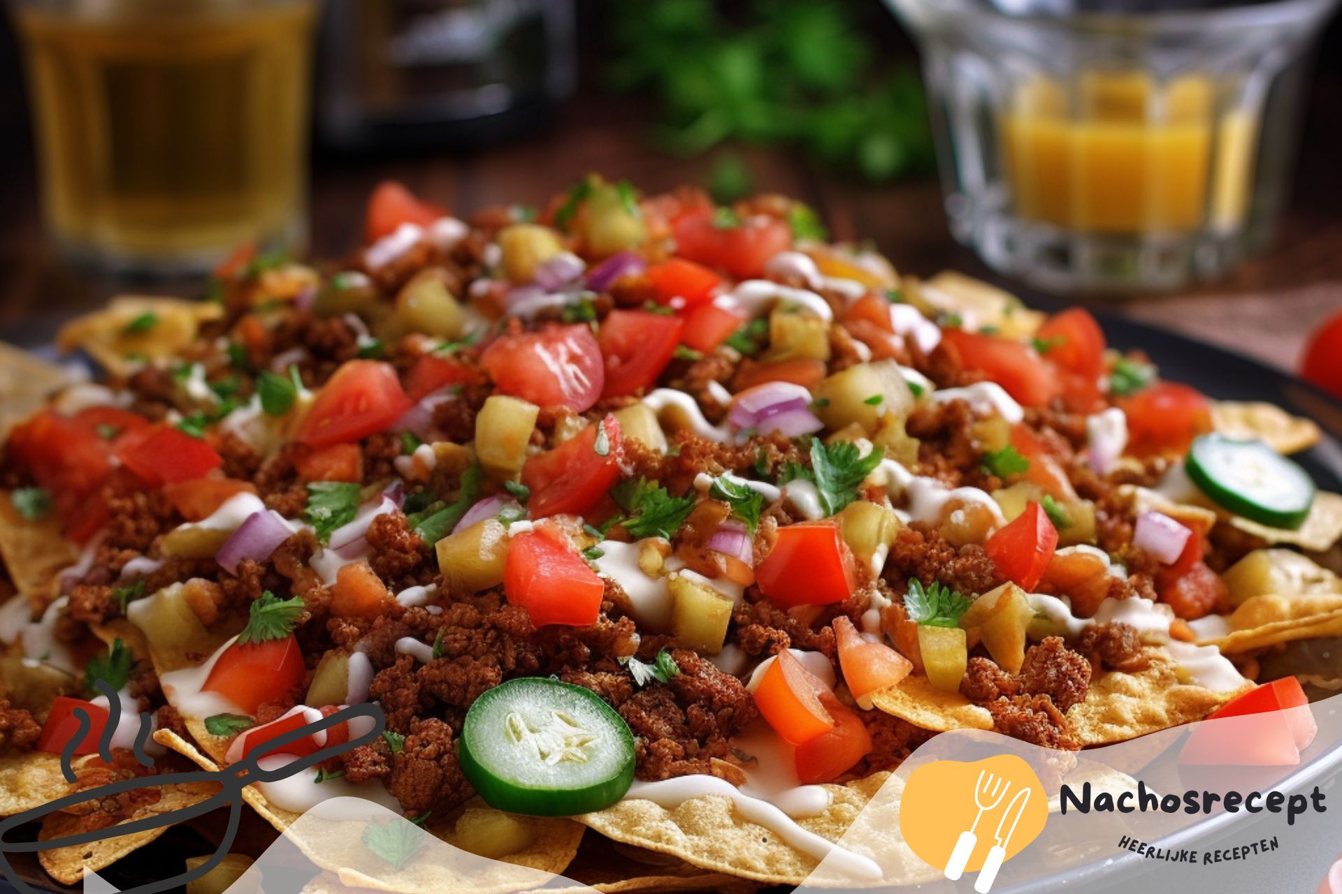 Nachos met vegetarisch gehakt en groenten